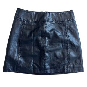 Free People Black faux leather Mini Skirt Night Out